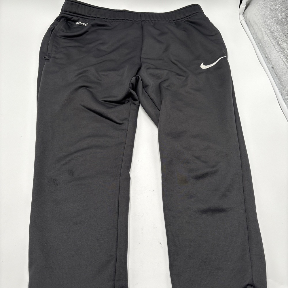 Nike Dri-Fit Sweat Pants Mens Joggers Size Medium Gray Embroidered Swoosh‎